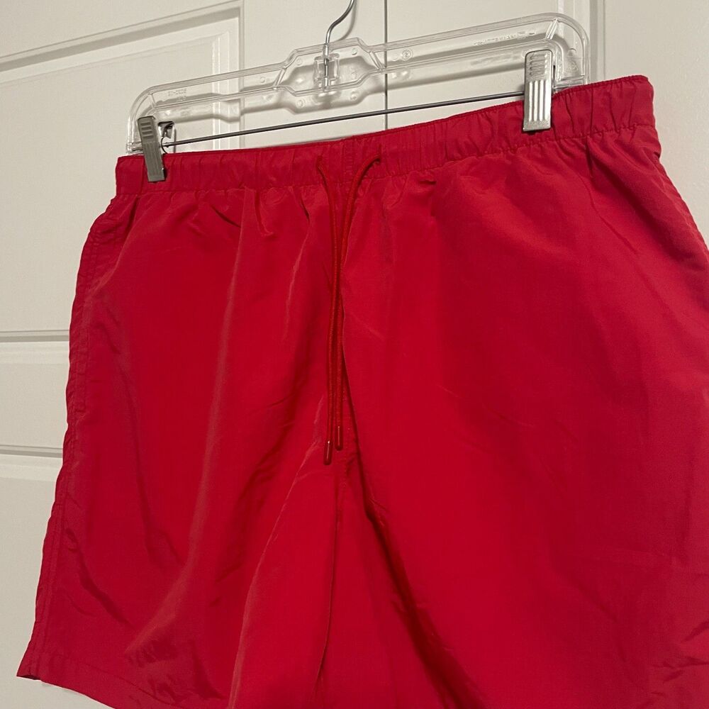 NWT LCKR Men’s Elastic Drawstring Waist Mesh Lined Nylon Athletic Red Shorts L - Picture 7 of 8